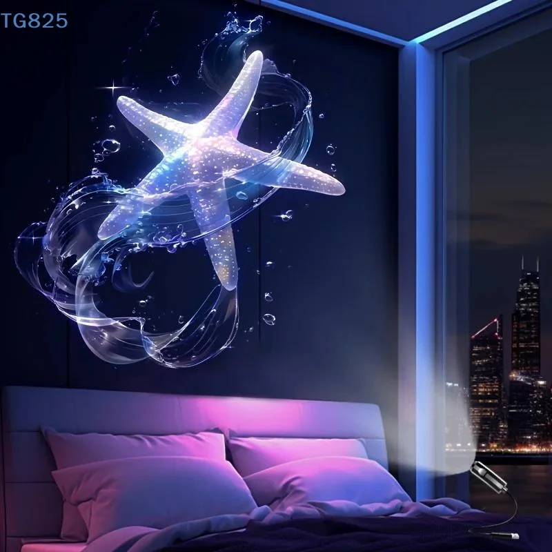 【AN】【SA】USB Projector Light Sunset Butterfly Lamp Holiday Night Light Rotatable Scenes Projector For Wall Ceiling Decor Lighting
