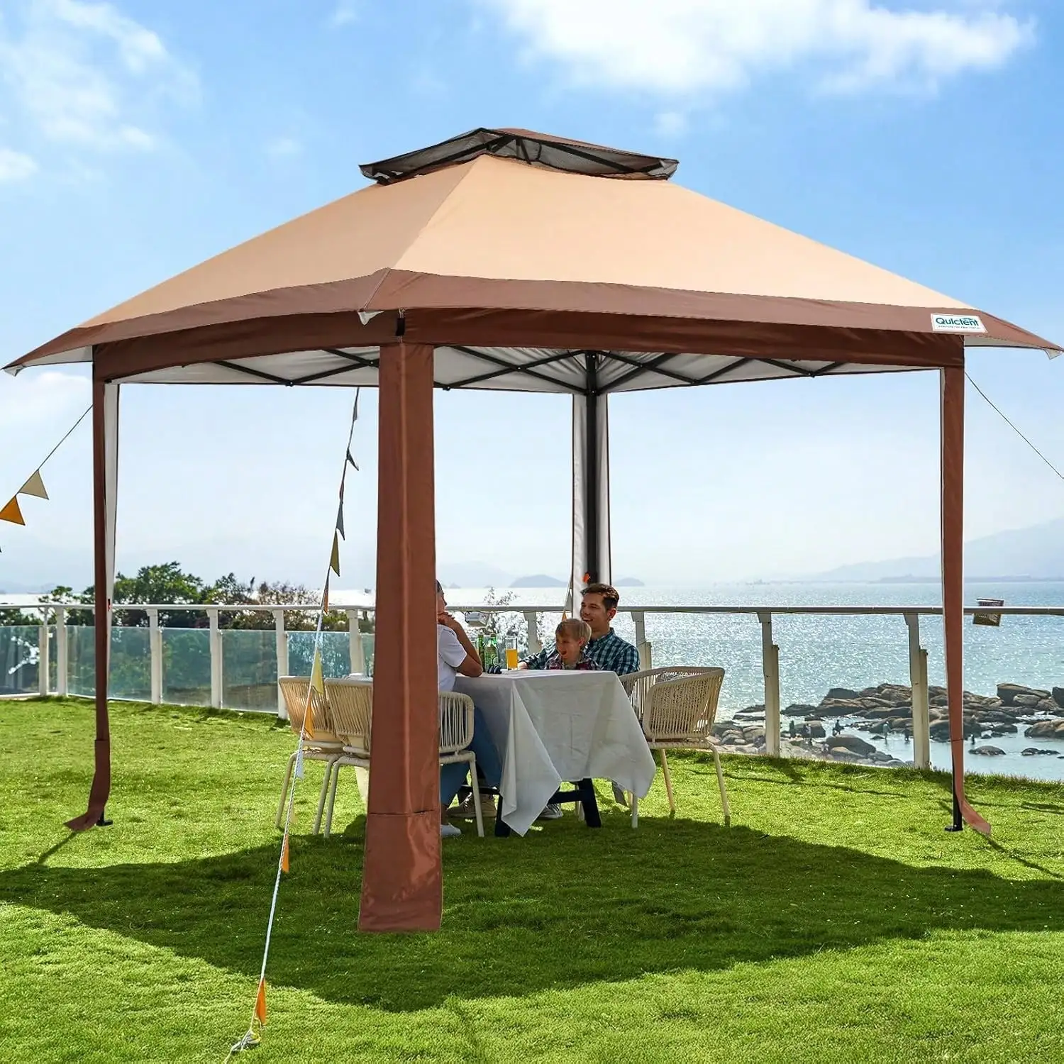 

10'x10' Outdoor Pop Canopy Tent, 420D Oxford Fabric, SPF50 + Sun Protection, Easy Set Gazebos I for Backyard & Camping