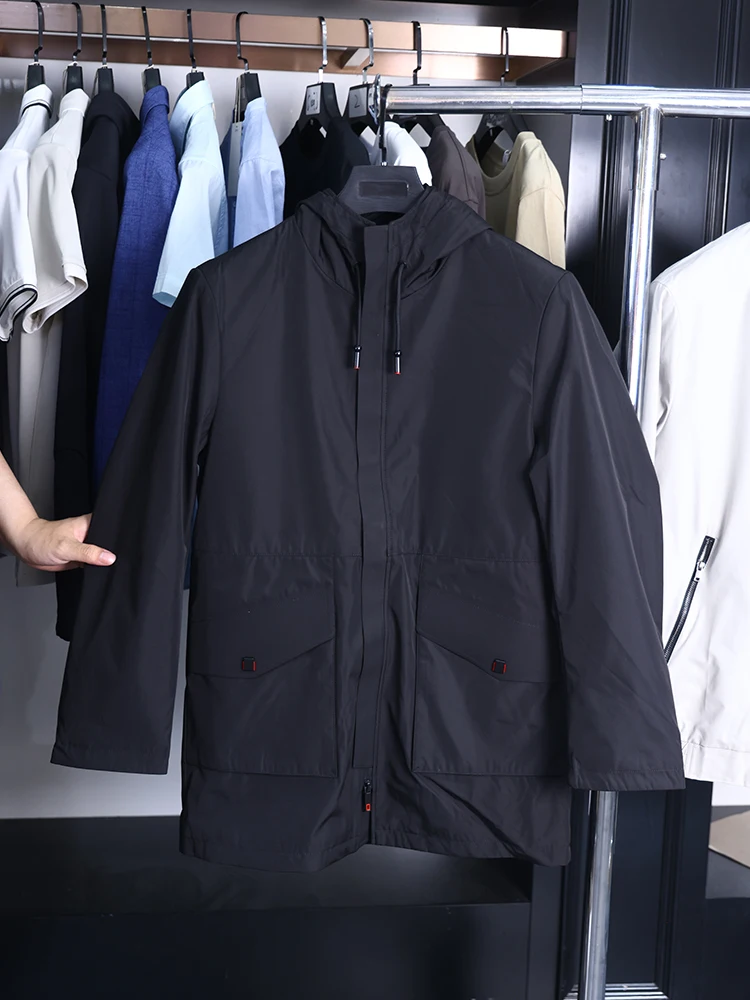 

Удобная модная тонкая подкладка с капюшоном Jaet 00 из полиэфирного волокна, средней длины, застежка-молния, городское молодежное пальто