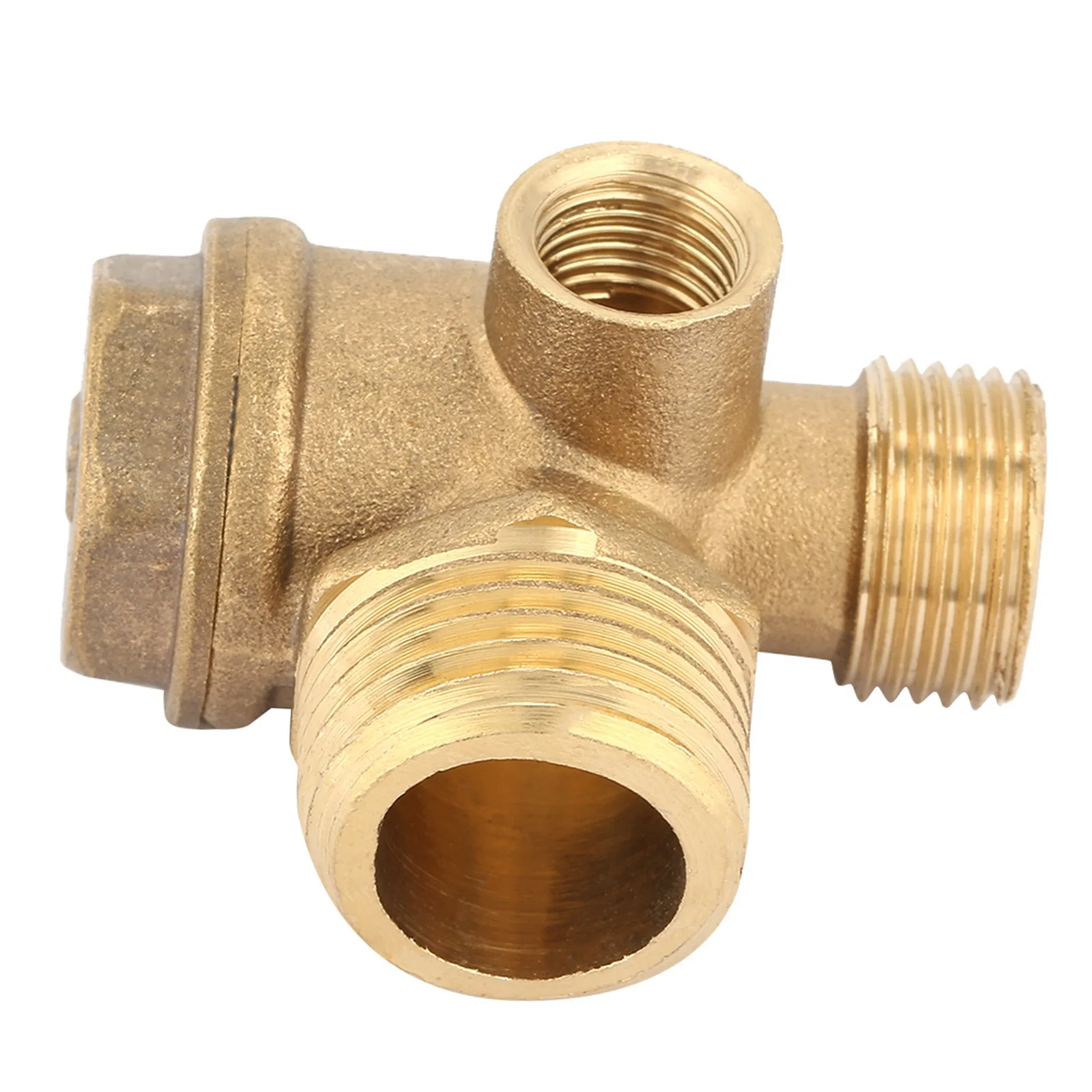 ضاغط الهواء تحقق صمام 3 ميناء النحاس ضاغط الهواء ذكر الخيوط تحقق صمام أنبوب موصل أداة النحاس صمام الاختيار صمام