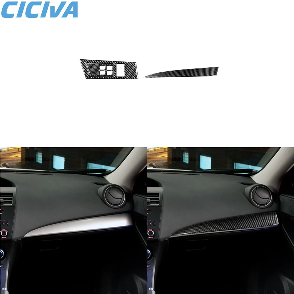 For Mazda 3 Axela 10-13 Mazdaspeed 3 Dashboard Sides Trim Set Car Interior Real Carbon Fiber Stickers modification Accessories