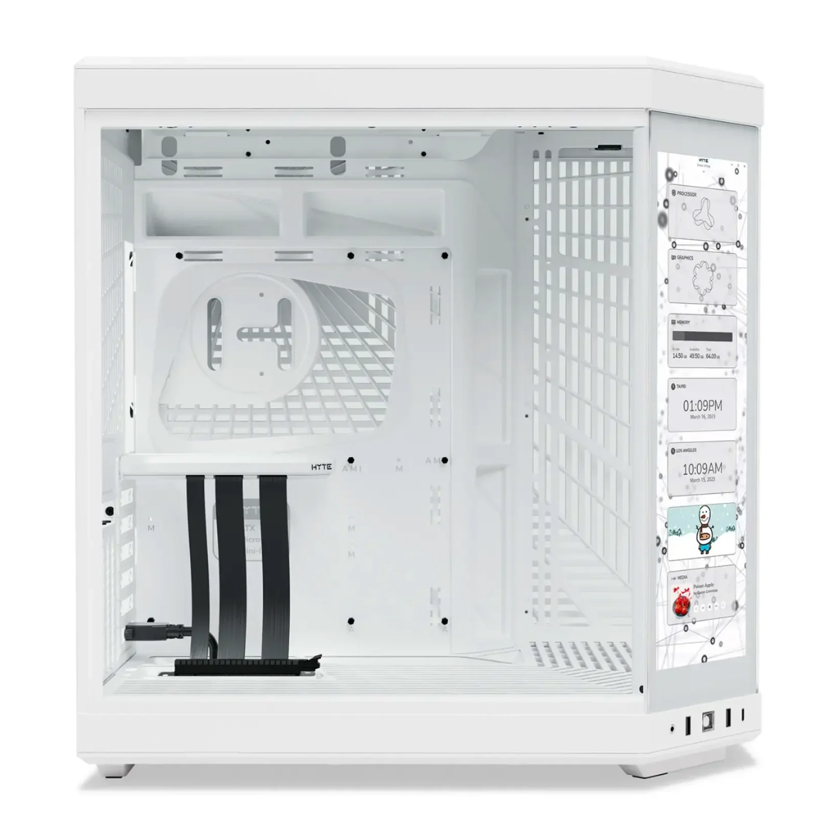 New for Y70 Touch Dual Chamber ATX Mid Tower Modern Aesthetic Case with Integrated for 4K LCD Touchscreen