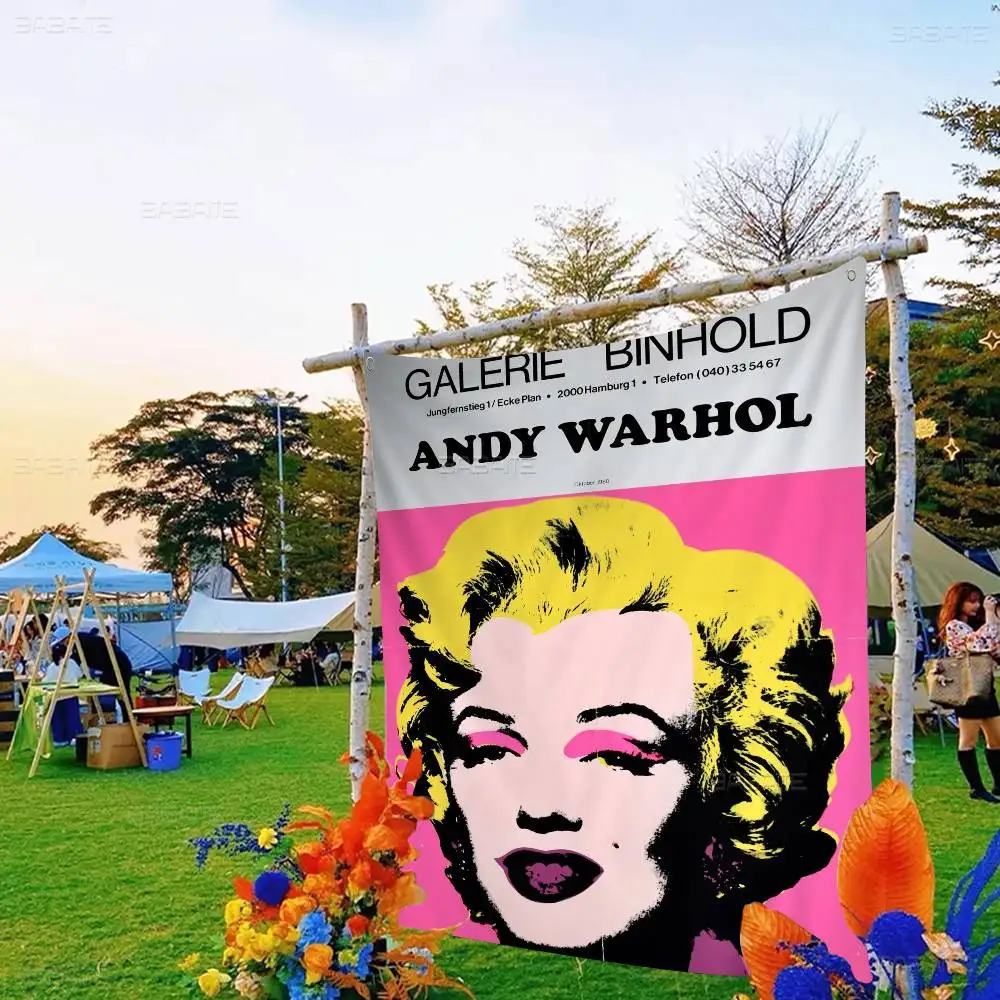 A-Andy W-Warhol DIY Flag For Family Group Photo Living Room Home Dorm Decor Wall Art Decor Banner