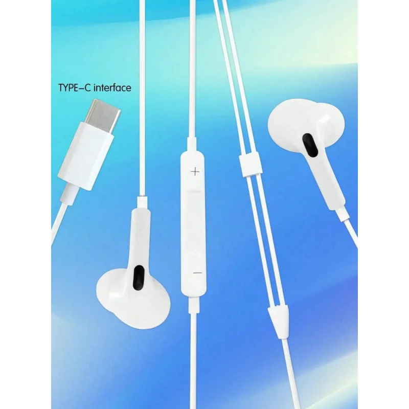 

Type-C Wired In-Ear Earphones Heavy Bass High-Fidelity Noise-Cancelling Compatible with Xiaomi Vivo Huawei Other Devices