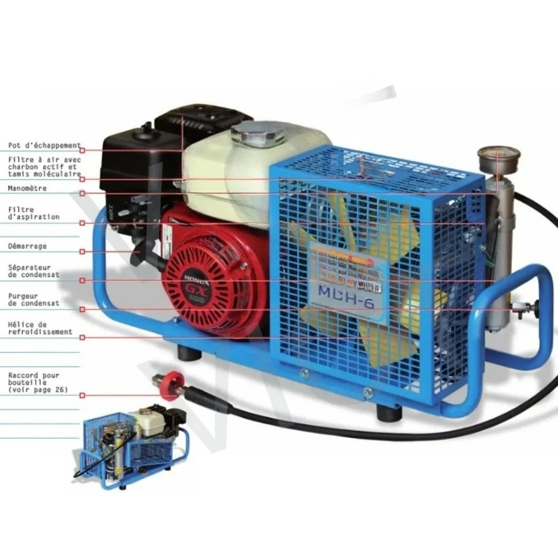 

MCH6/SH Portable Mini High Pressure Breathing Air Compressor