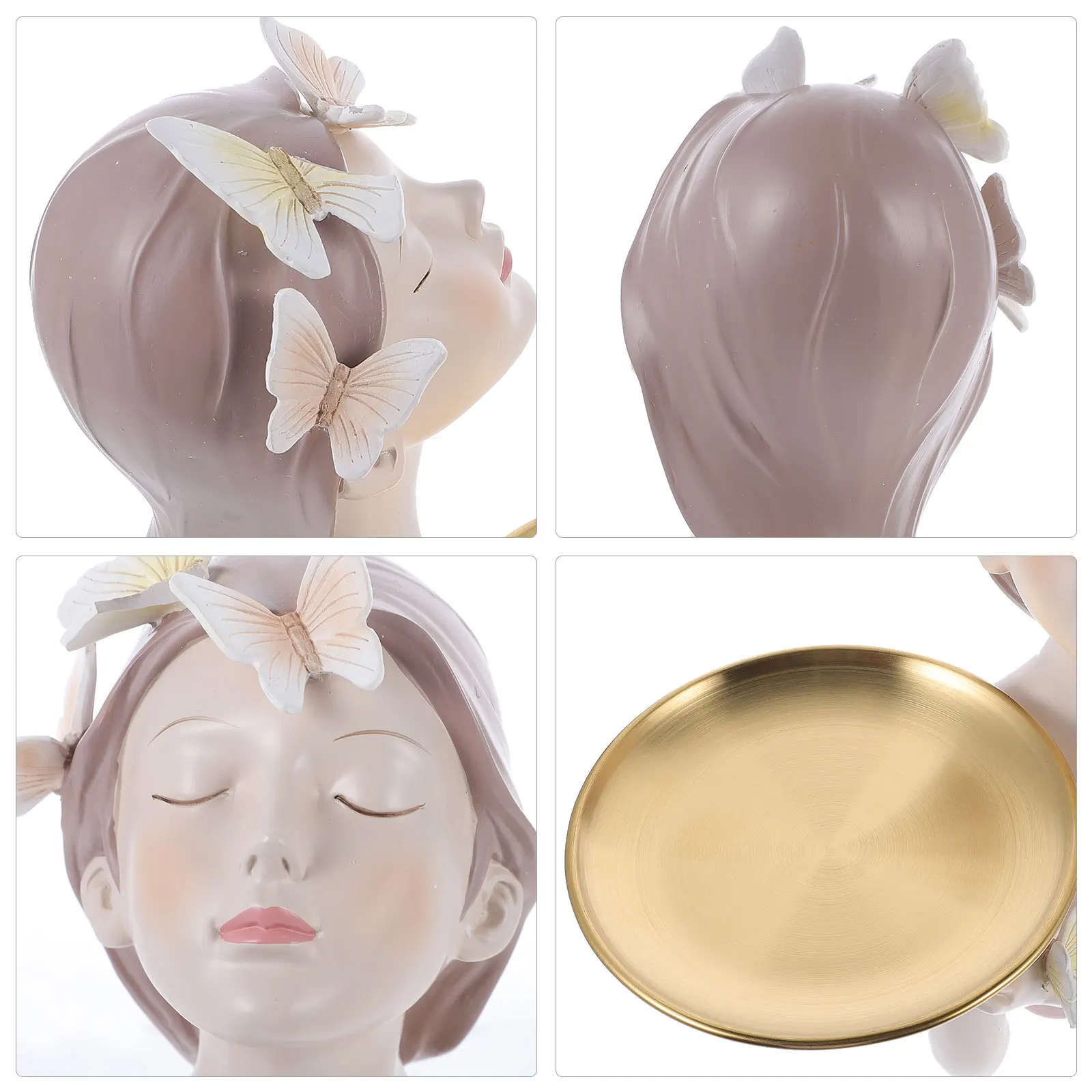 

1Pcs Butterfly Girl Storage Tray Decorative Key Organizer Resin Fruit Tray Craft Ornament for Desktop Fruit Storage Holder