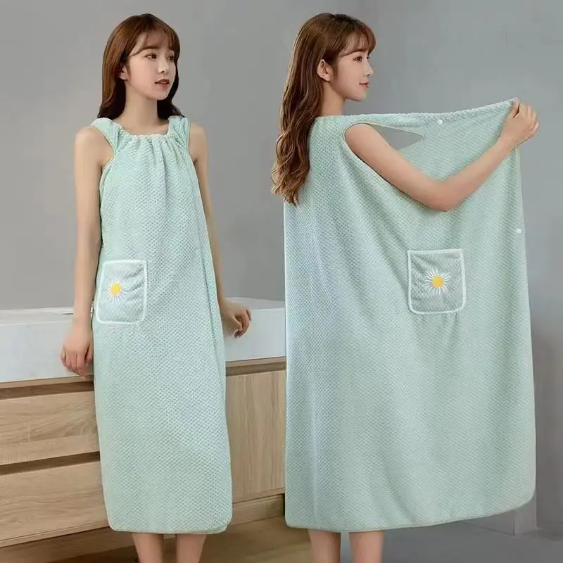 2025 Bath Towel Household Women Fashion Girls Bathrobe Comfortable And Convenient Skin Friendly Absorbent Breast Bath Skirt