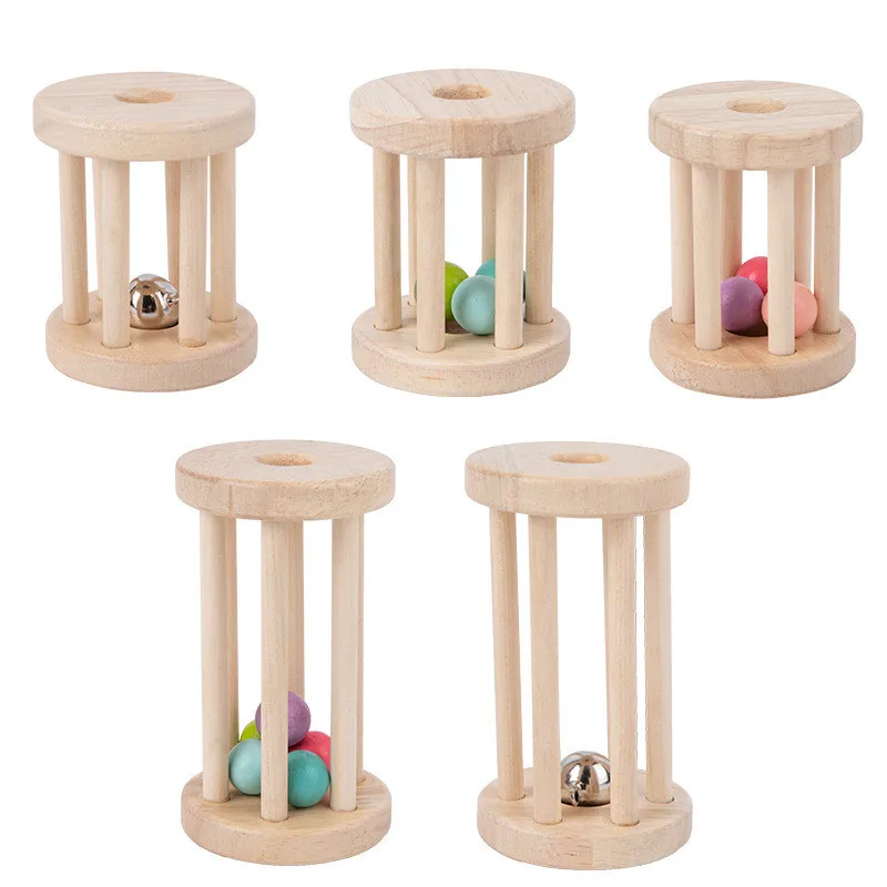 Jouet musical Montessori pour bébé, cloche à bois roulante, clochette pour bébé, développement précoce, hochets sonores pour bébé, jouets musicaux pour tout-petits