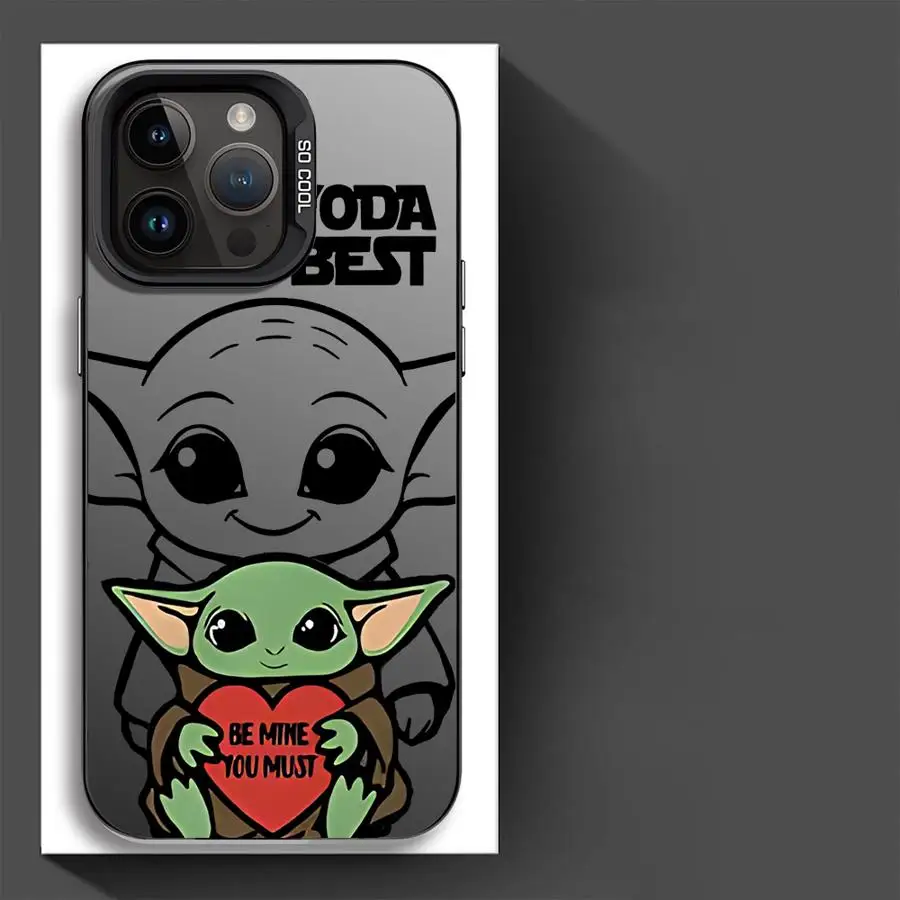 Cute Baby Yoda Phone Case for Apple iPhone 15 16 Pro Max 13 14 Plus 12 11 Pro plus Matte