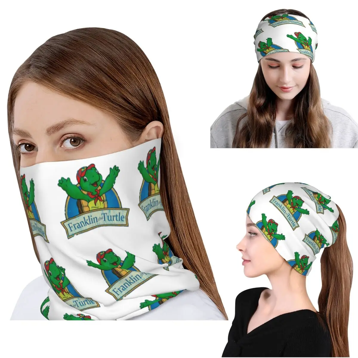 

Винтажная многофункциональная бандана-шарф-маска-повязка на голову с изображением черепахи Франклин, унисекс, для взрослых, на все сезоны
