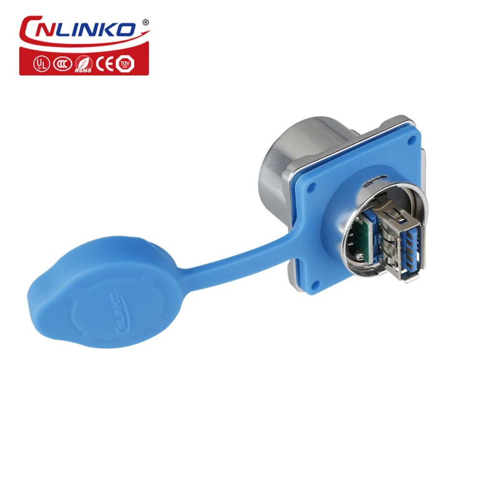 CNLINKO Waterproof IP68 USB 3.0 Connector Data Transfer Adapter Female Socket Jacks Male Plug with 0.5m/1m/2m/3m Extension Cable