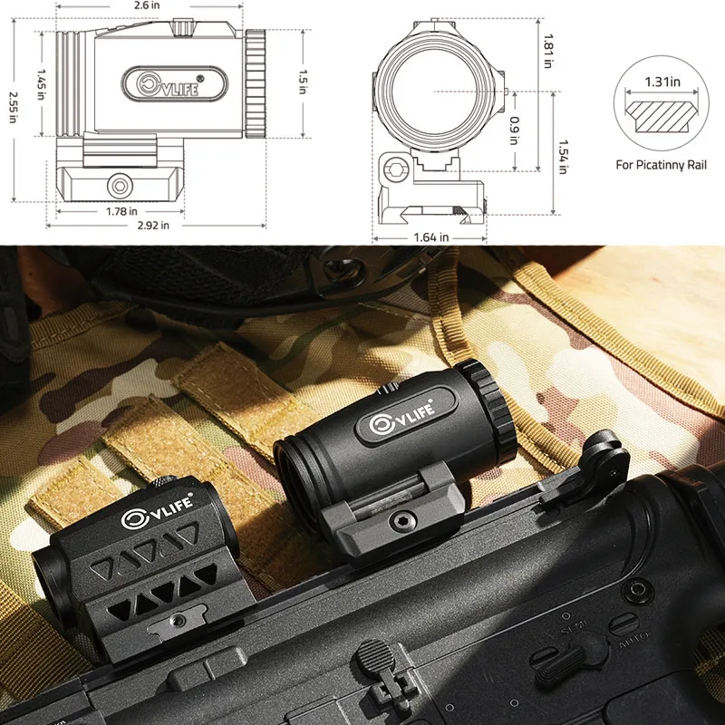 نطاق البندقية WildHawk 3X ريد دوت البصر المكبر الوجه إلى الجانب جبل السيارات سطوع Windage الارتفاع قابل للتعديل #1