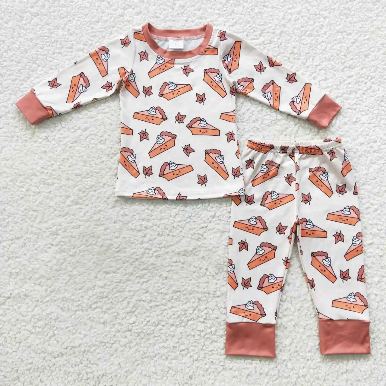 Blp0188 Kuchen Ahorn braun lange Ärmel Baby Jungen Großhandel Kleinkind Hose Outfit Kinder kleidung