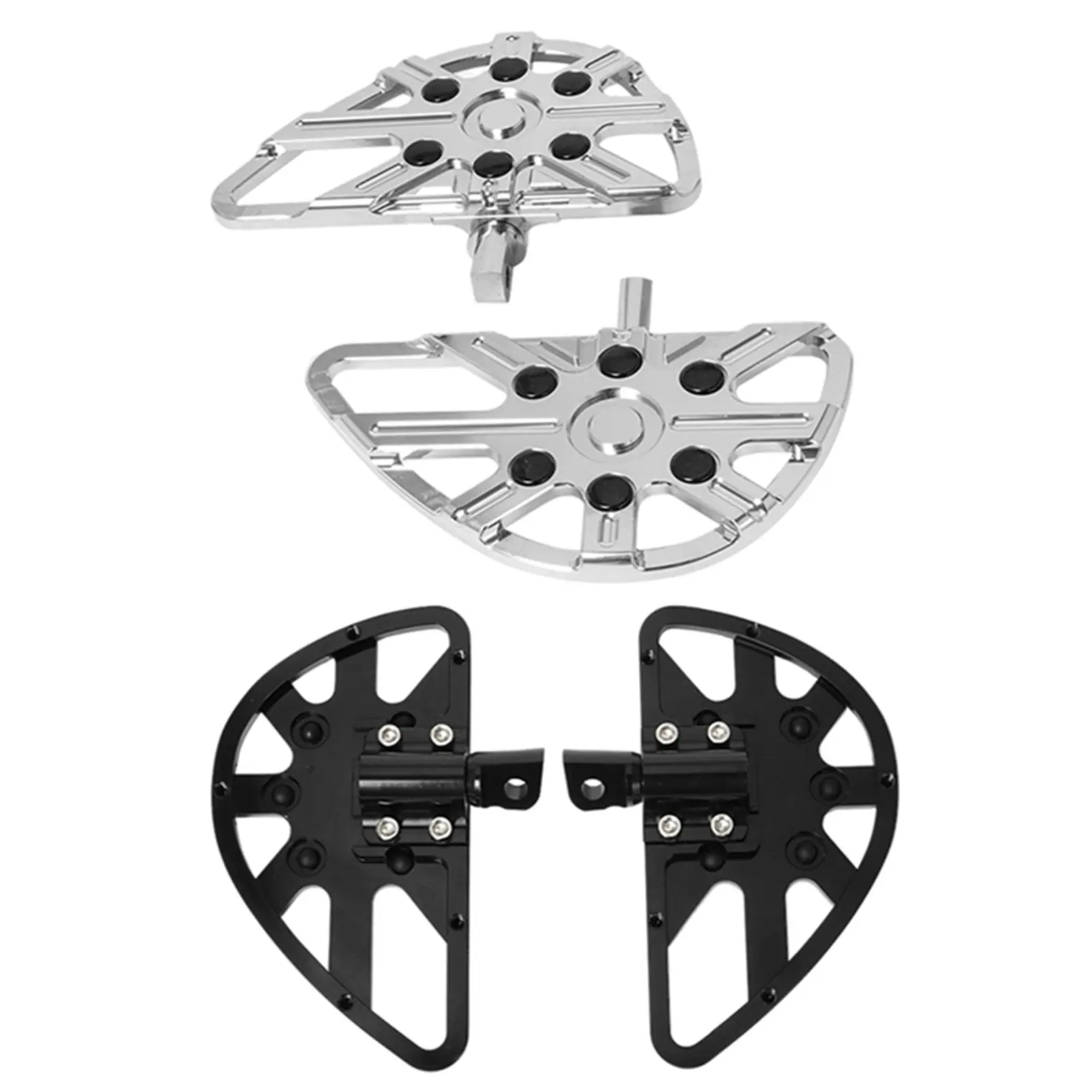 Aluminum Alloy Motorcycle Foot Pegs Rest Footrest Pedals for Touring Male Mount-, no modification requires, easy installation