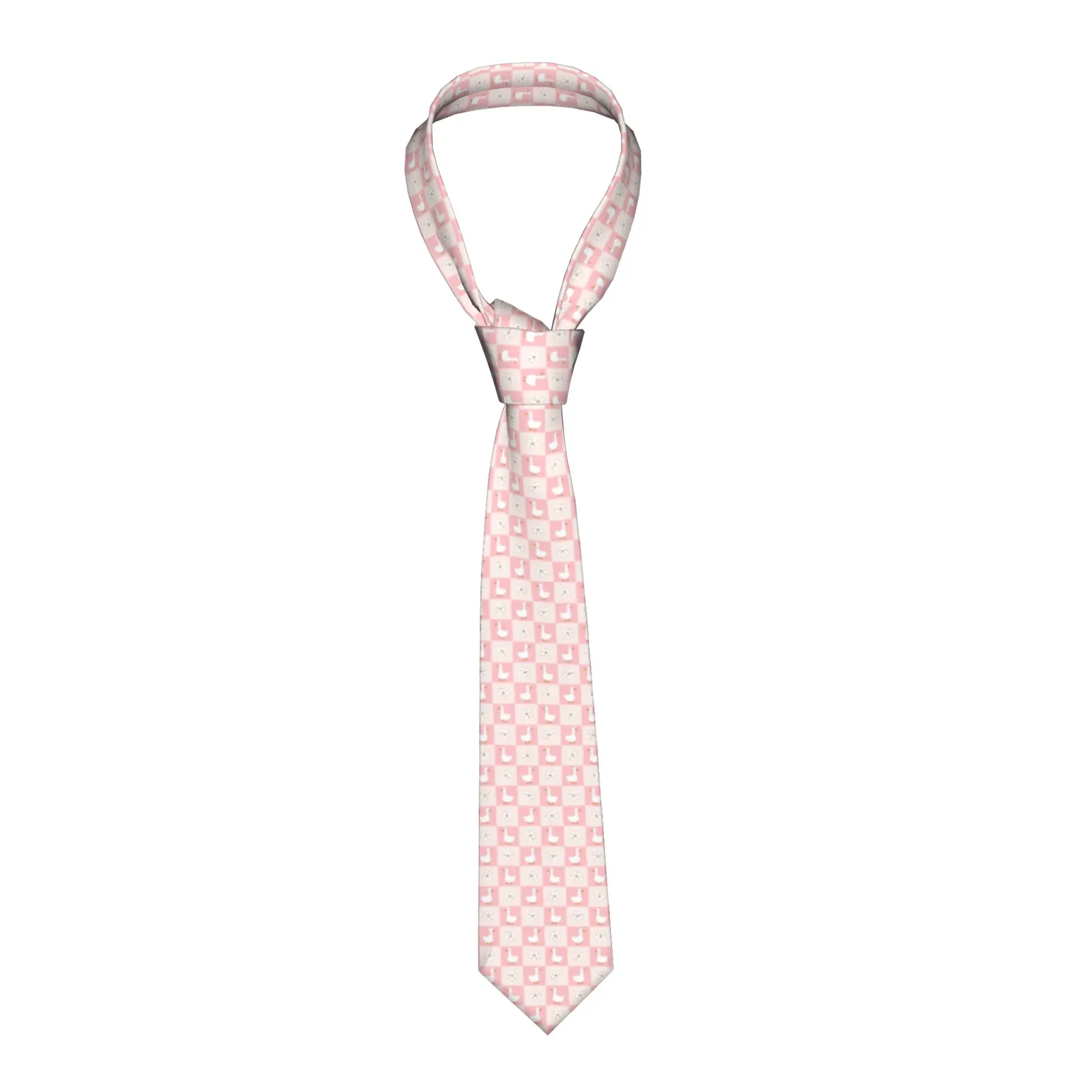 Formal Color Checkered Plaid Cartoon Duck Neckties for Men Silk  Party Neck Tie