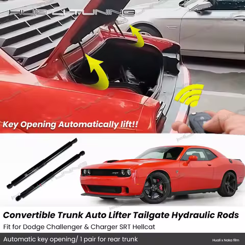 For Dodge Challenger SRT Hellcat Charger SRT Conversion Rear Trunk Auto Lift Hydraulic Rods Support Key Opening Auto Accessories