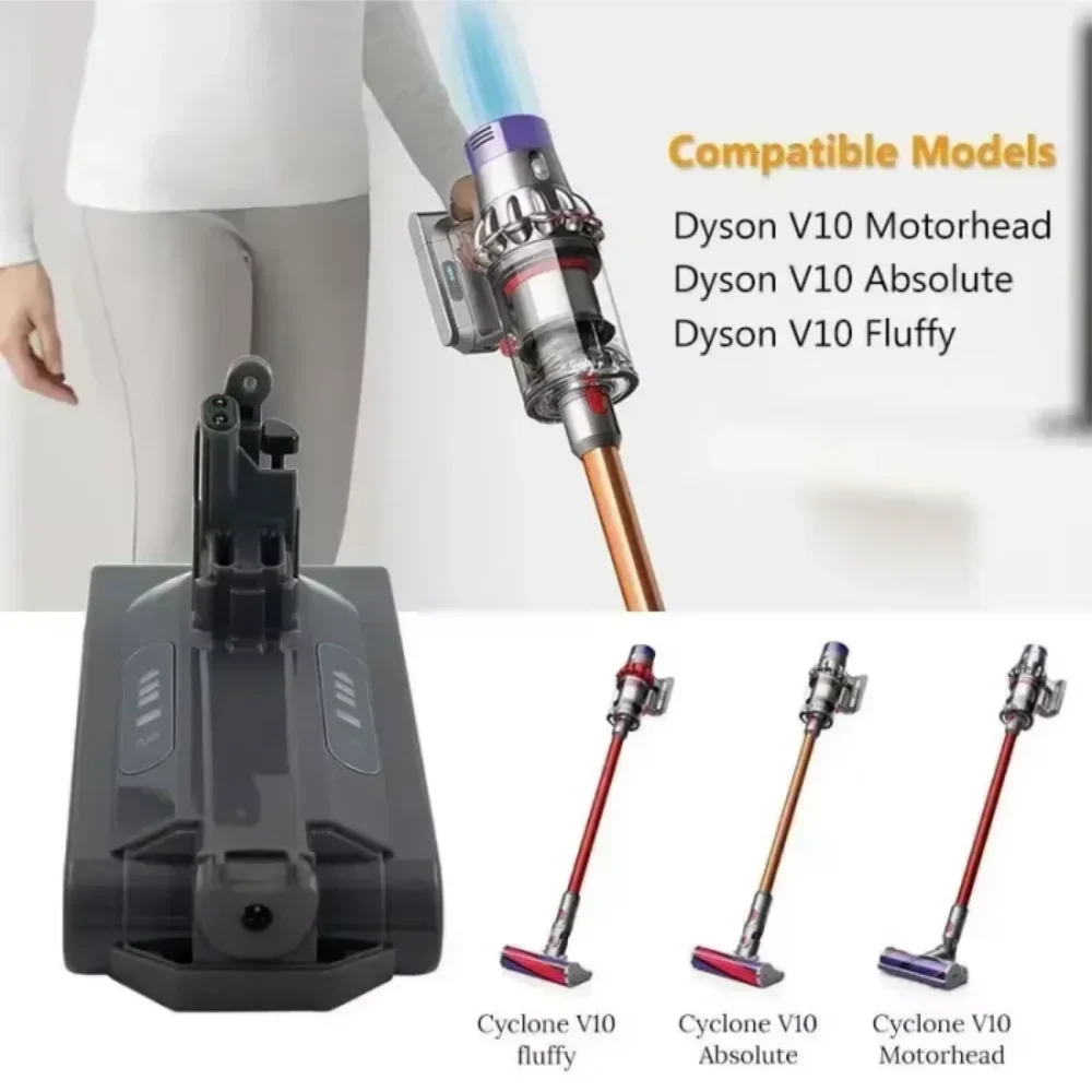 For Dyson V10 25.2V 8000mAh Lithium ion Rechargeable Battery Suitable for Handheld Vacuum Cleaner Battery Replacement