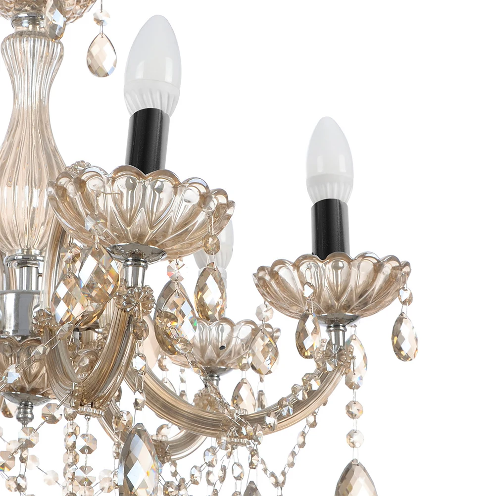 

15pcs Crystal Hanging Sleeve Metal Hanging Lamp Base Covers Candelabra Base Sockets Tube Covers Lamp Holder Tubes Light