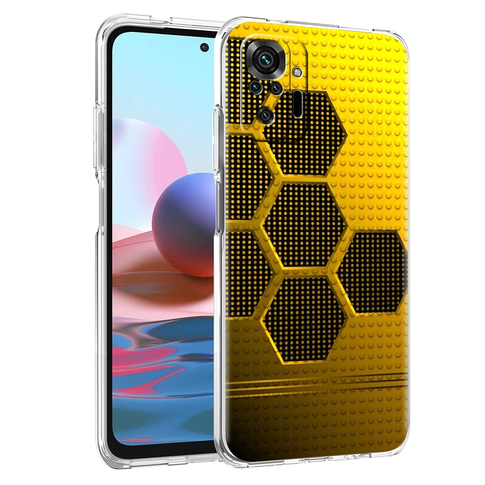 Gold Foil Art Phone Case Cover for Redmi 12 Note 10 11 11T 7 8 8T 9 K40 Gaming 9A 9C Pro Plus 5G Transparent Shell Coque Capas