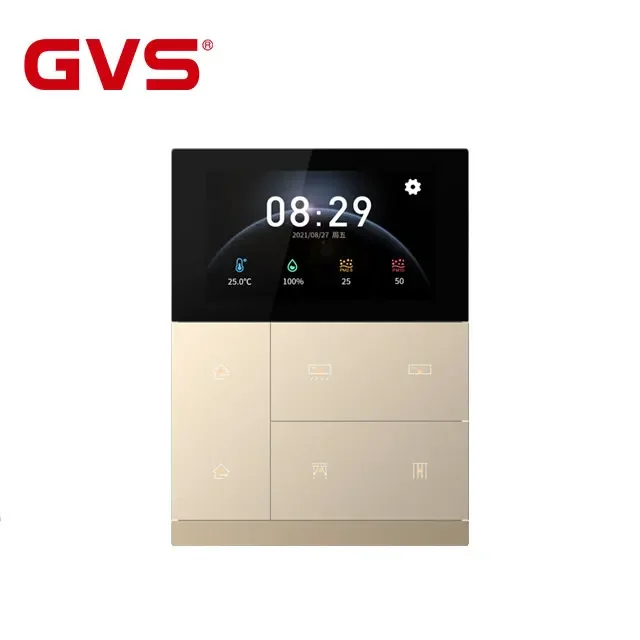 

GVS Best Seller KNX Waltz Touch+ Pad Smart Home Villa Hotels Building Automatic System New Series GVS KNX Smart Control Panel