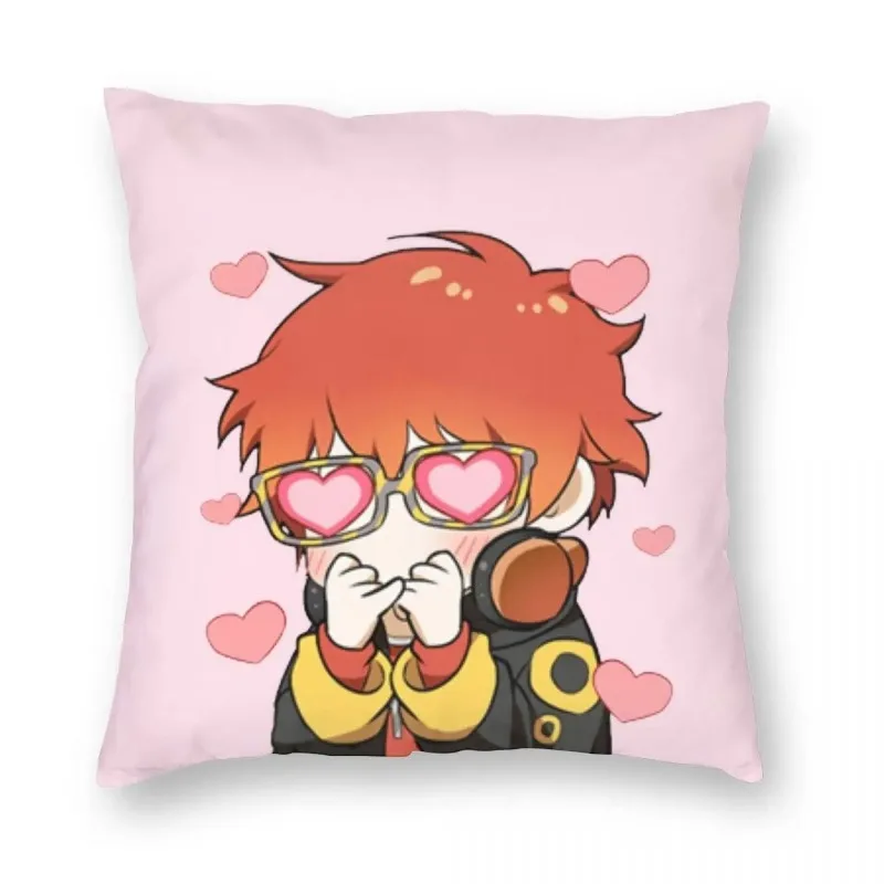 Mystic Messenger Emoticon größeres Design quadratischen Kissen bezug Polyester Reiß verschluss Dekor Kissen bezug Auto Kissen bezug