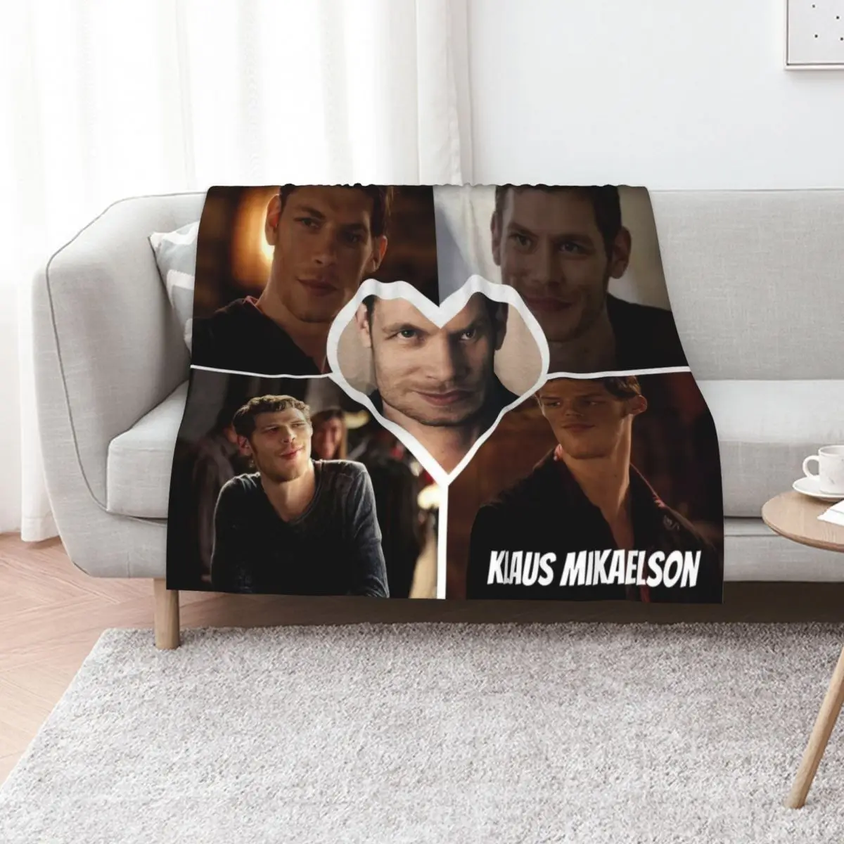 klaus mikaelson ,the originals ,the vampirediaries ,tvd ,damon salvatore Throw Blanket Plaid on the sofa Camping Thins Blankets