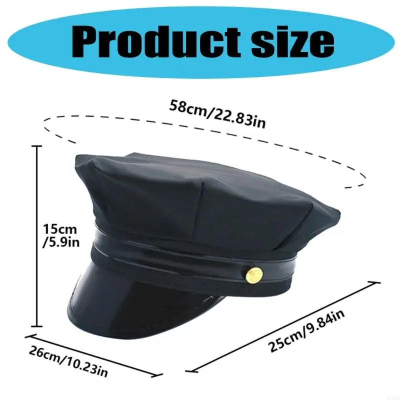 L5ya Militarios Professional Estilo sombrero octogonal Poliéster Militaries Cosculado vestimenta vestidos cabeza y