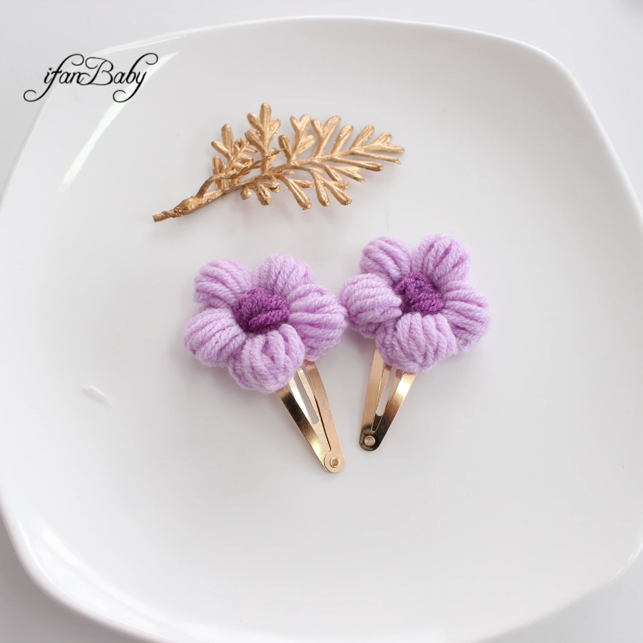 Cute Kids Girl BB Hair Clips Pins Headwear Flower Clips 2 Pieces