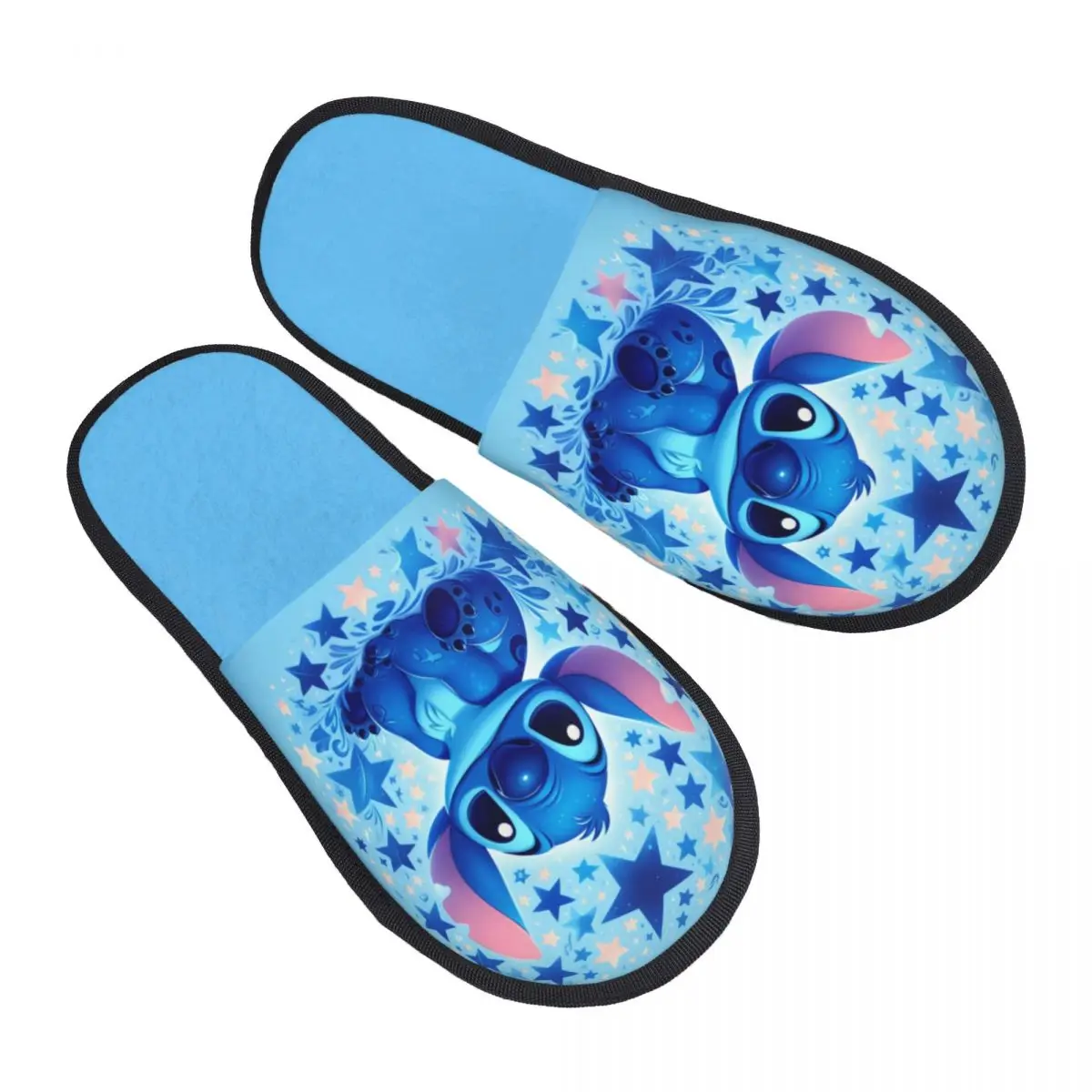 Custom Print Women Stitch Anime Cartoon House Slippers Soft Warm Memory Foam Fluffy Slipper Indoor Outdoor Shoes