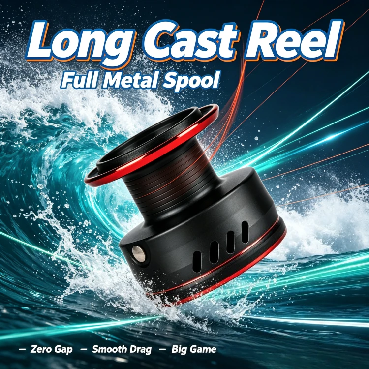 Zero Gap Spinning Reel with Full Metal Spool Long Cast Fishing Reel for Lure Sea Rod Fishing Tackle