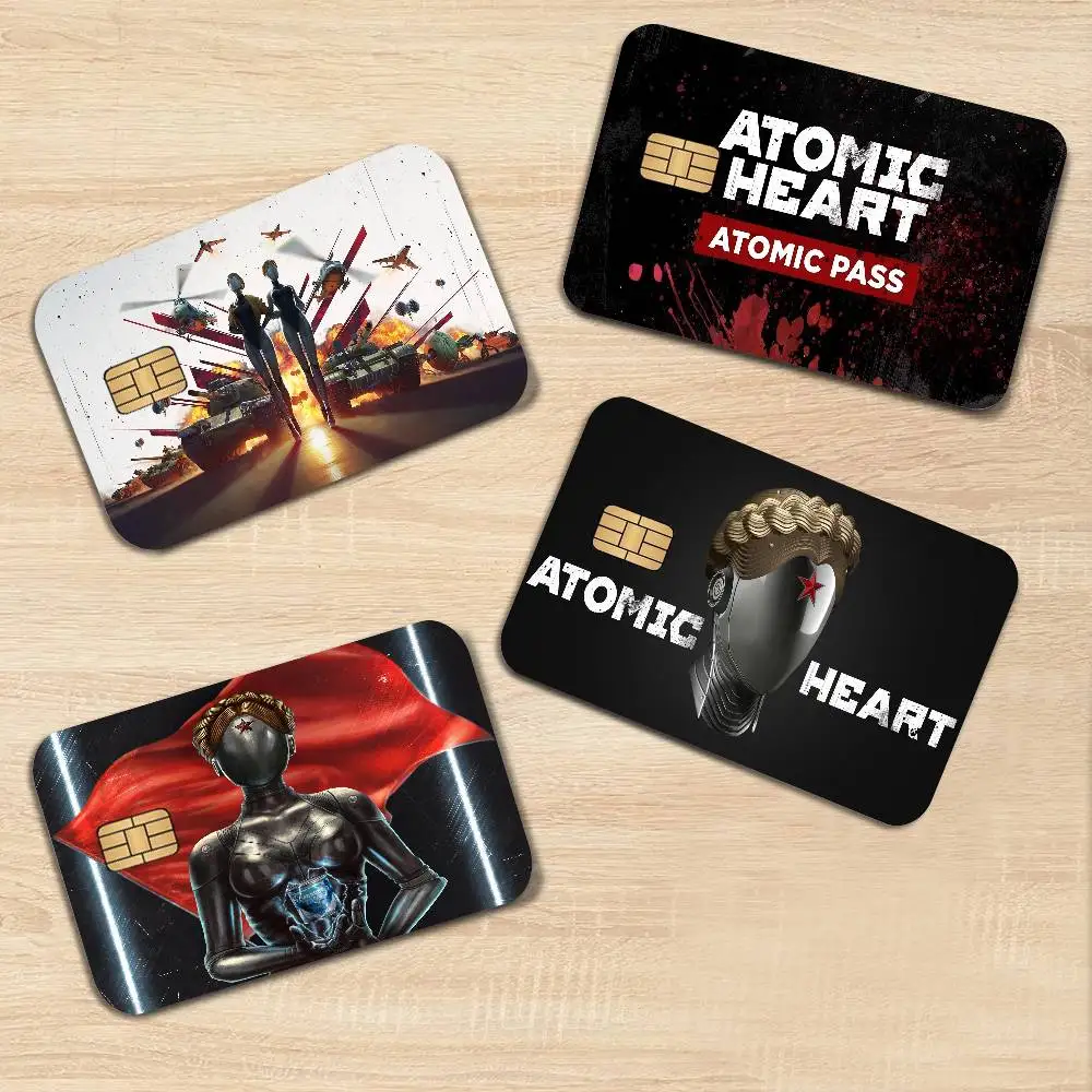 Atomic Heart Vintage Anime Front Cover Film Sticker Skin for Credit Debit Card Small Large Chip