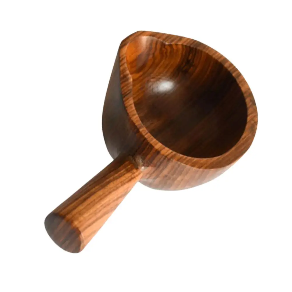 Wooden Sauce Dish with Handle – Mini Dipping Bowl for Sauces, Snacks & Seasonings, Stain-Resistant Serving Plate
