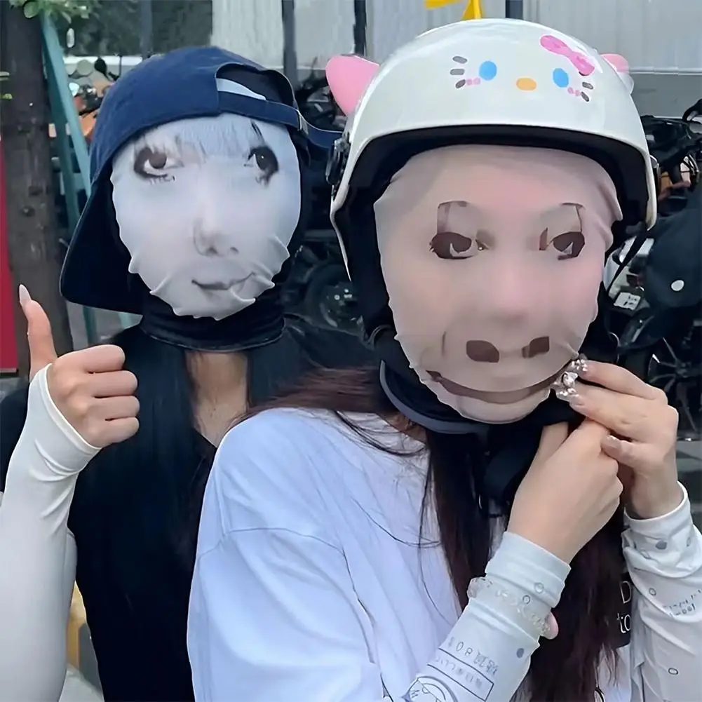 New 3D Printed Funny Meme Mask Elastic Mesh Full Face Mask for Unisex Cosplay Headwear Party Simulation Balaclava Hat Headgear