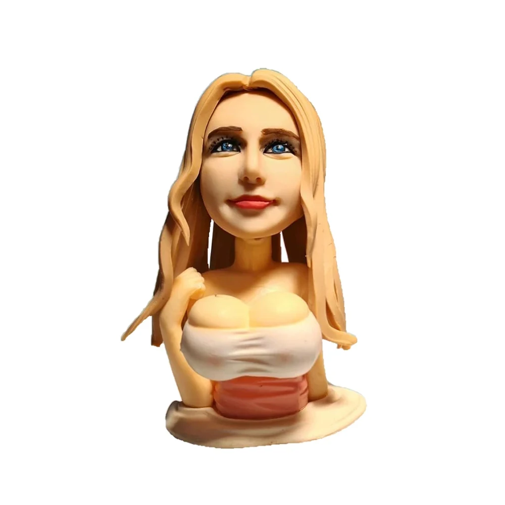 

Shaking Chest Customized Bobbleheads,Breast Waggle Handmade Bobble Head,Personalized Gift Car Window Ornaments