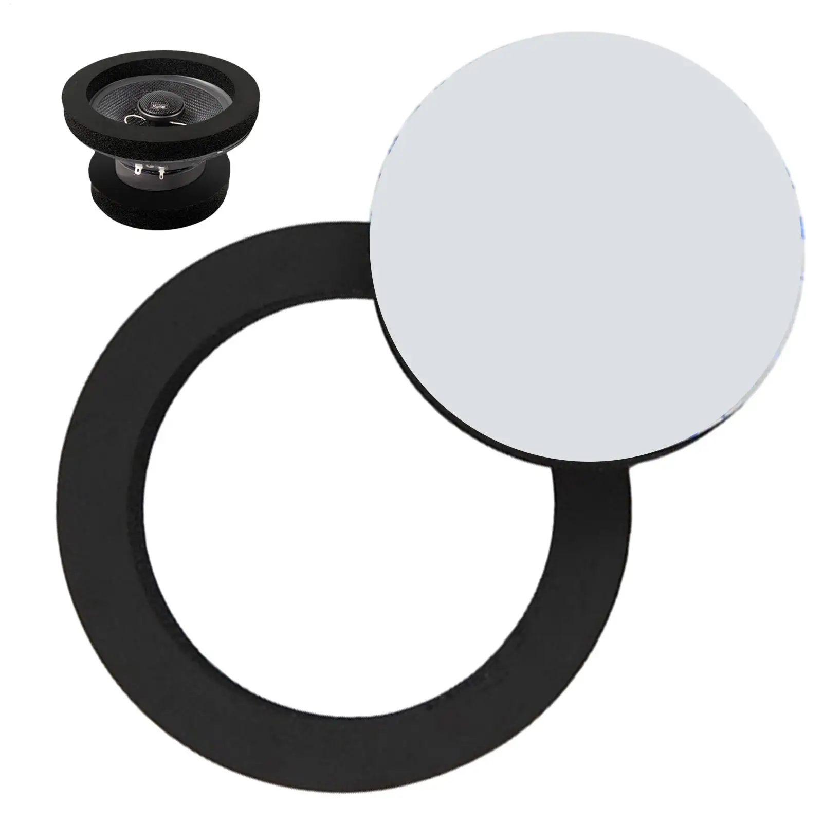 Car Speaker Ring Self Adhesive Speaker Insulation Foam Rings Speaker Sound Insulation Cotton Sound-Effective Foam Pad