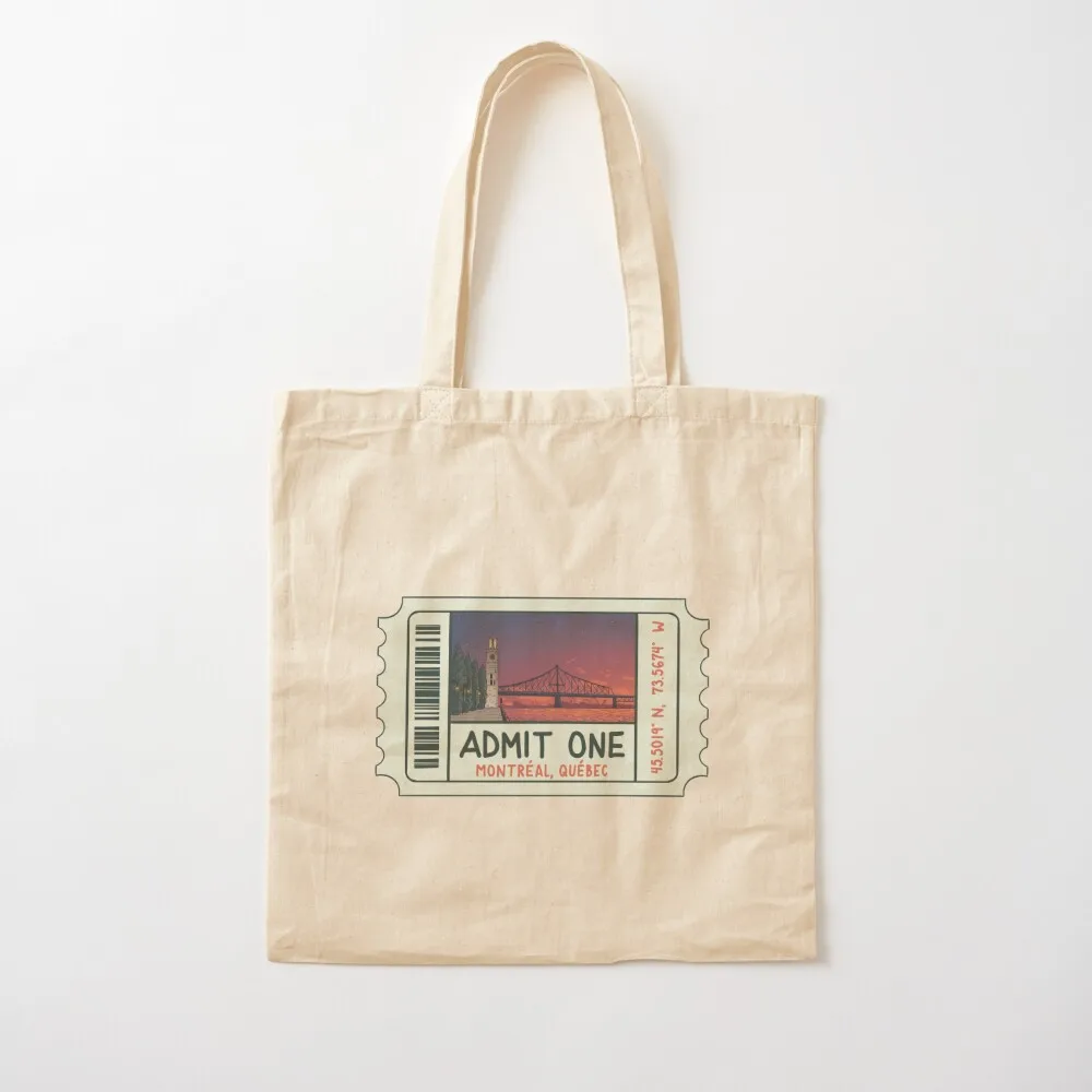 

Ticket to Montreal Tote Bag Women's tote custom Custom Canvas