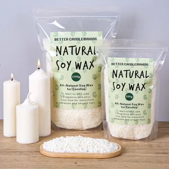 Natural Soy Wax Granules 500g/1000g DIY Handmade Scented Candle Raw Material Smokeless…