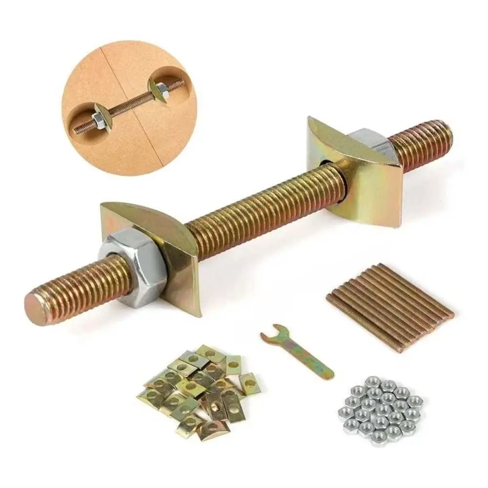 

6Pcs Hardware Table Connection Bolts M8x80/100mm Carbon Steel Joint Connector Kit Sturdy Durable Countertop Joint Fasteners