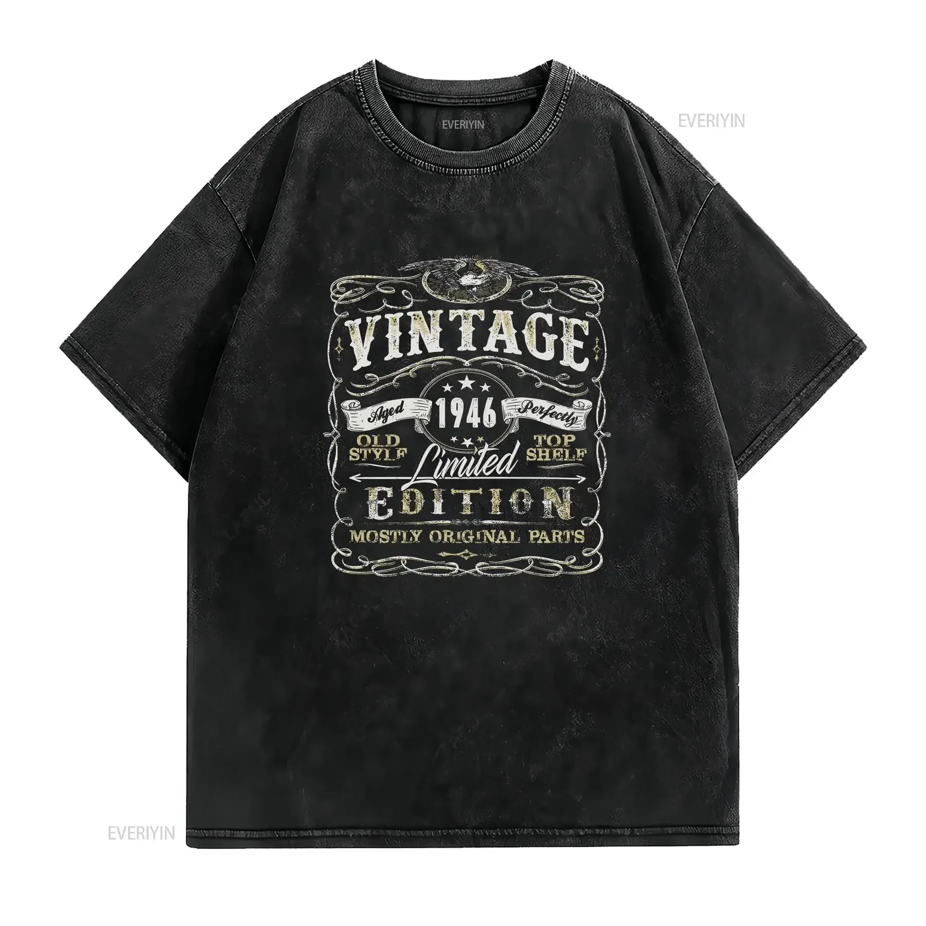 75th Birthday Vintage Limited Edition Born in 1946  T Shirt  vintage Washed Top For Everyday Wear Soft Casual Stylish Versatile