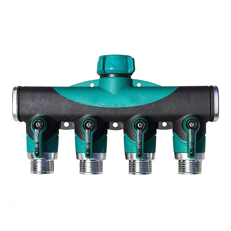 For 4-Way Tap Connector Garden Hose Pipe Splitter 3/4'' Plastic Drip Irrigation Water Connector Agricultural New