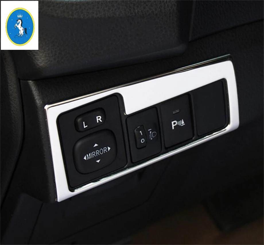 

Head Lights Lamp Switch Button Decor Panel Cover Trim For Toyota Corolla 2014 2015 2016 Steel Car Interior Modified Accessories