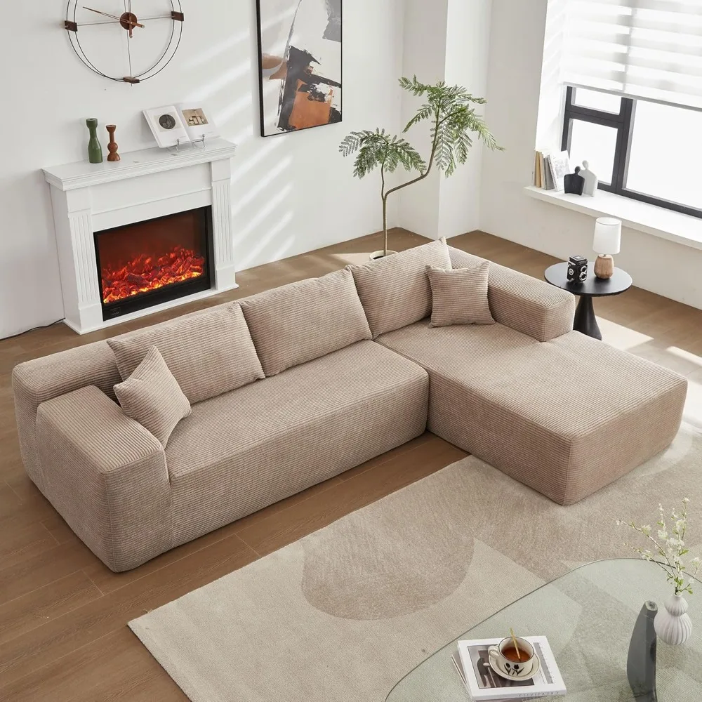 

104" L-Shape Modular Sectional Sofa Couch - Comfy Upholstered Cloud Couch for Living Room - Modern Minimalist Couches,Deep Seat,