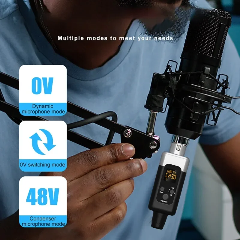 Wireless Microphone Converter XLR Transmitter and Receiver for Mixer, Pull-Bar Speaker, Portable Speaker, Card Package Amplifier - view 2