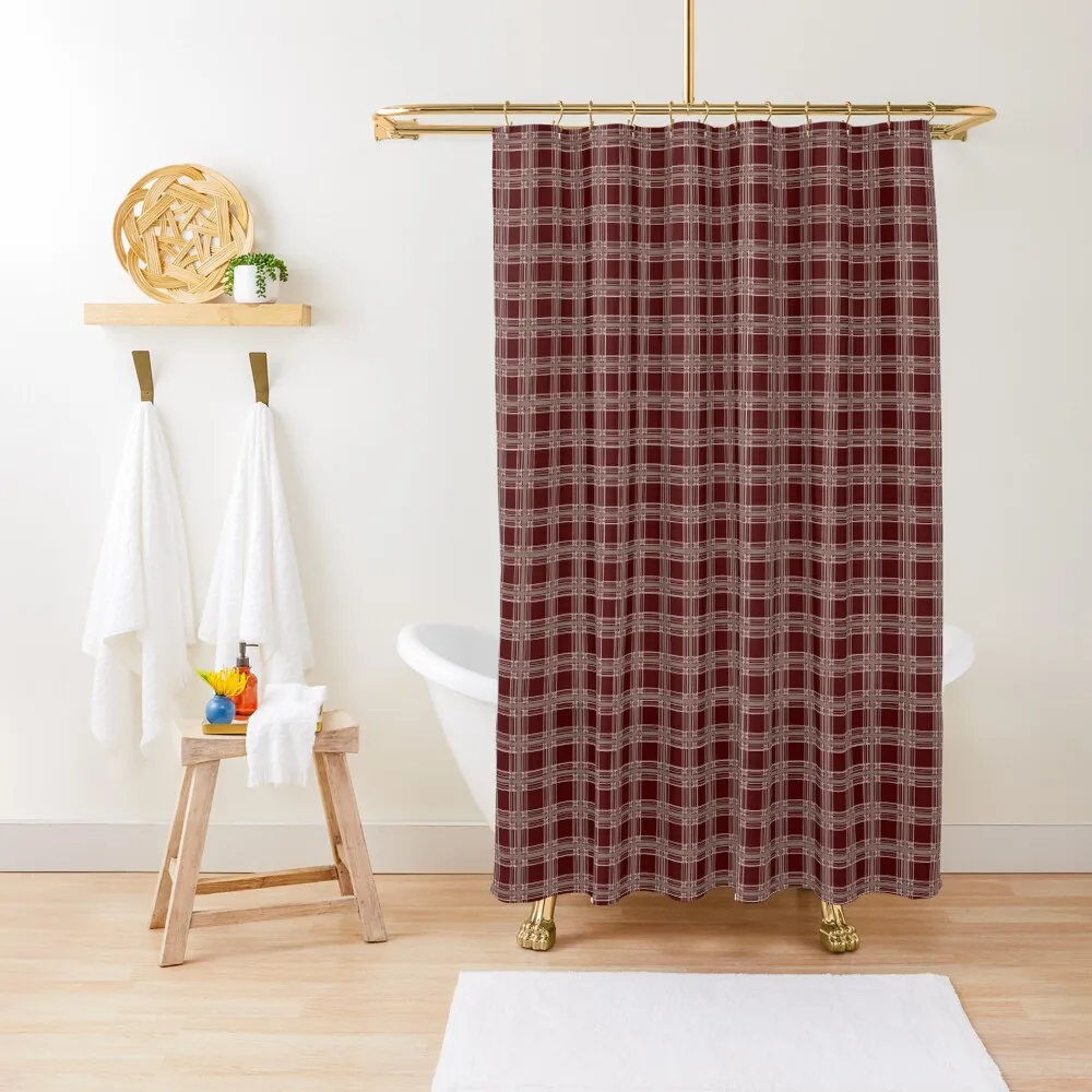 

Plaid - Burgundy Shower Curtain In The Bathroom Cute Shower Cover Modern Bathroom Accessories Curtain
