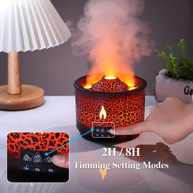 Volcanic Flame Air Humidifier Essential Oil Aromatherapy Machine Suitable For Home Rooms Jellyfish Mist Fumigation Steamer