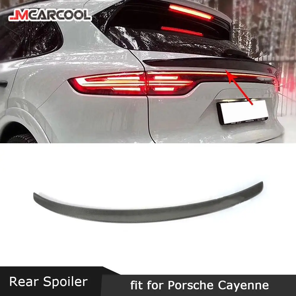 

JMCARCOOL Fit for Porsche Cayenne SUV 4 Door 2018 2019 2020 Rear Middle Spoiler Carbon Fiber Boot Trunk Trim Wings Car Styling