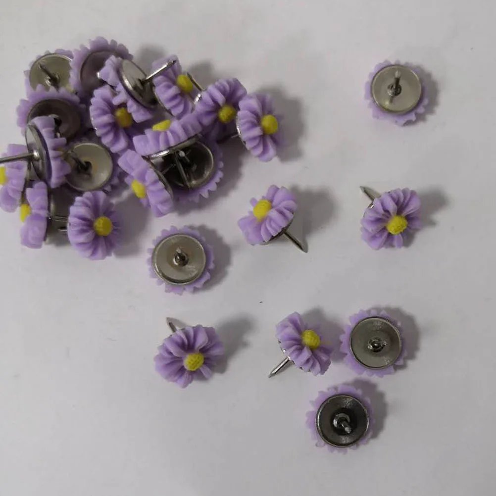 

10Pcs Decorative Thumbtacks Flower Push Pin Set Premium Craft Tacks for Hanging Posters Notes Maps on Corkboard Drywall