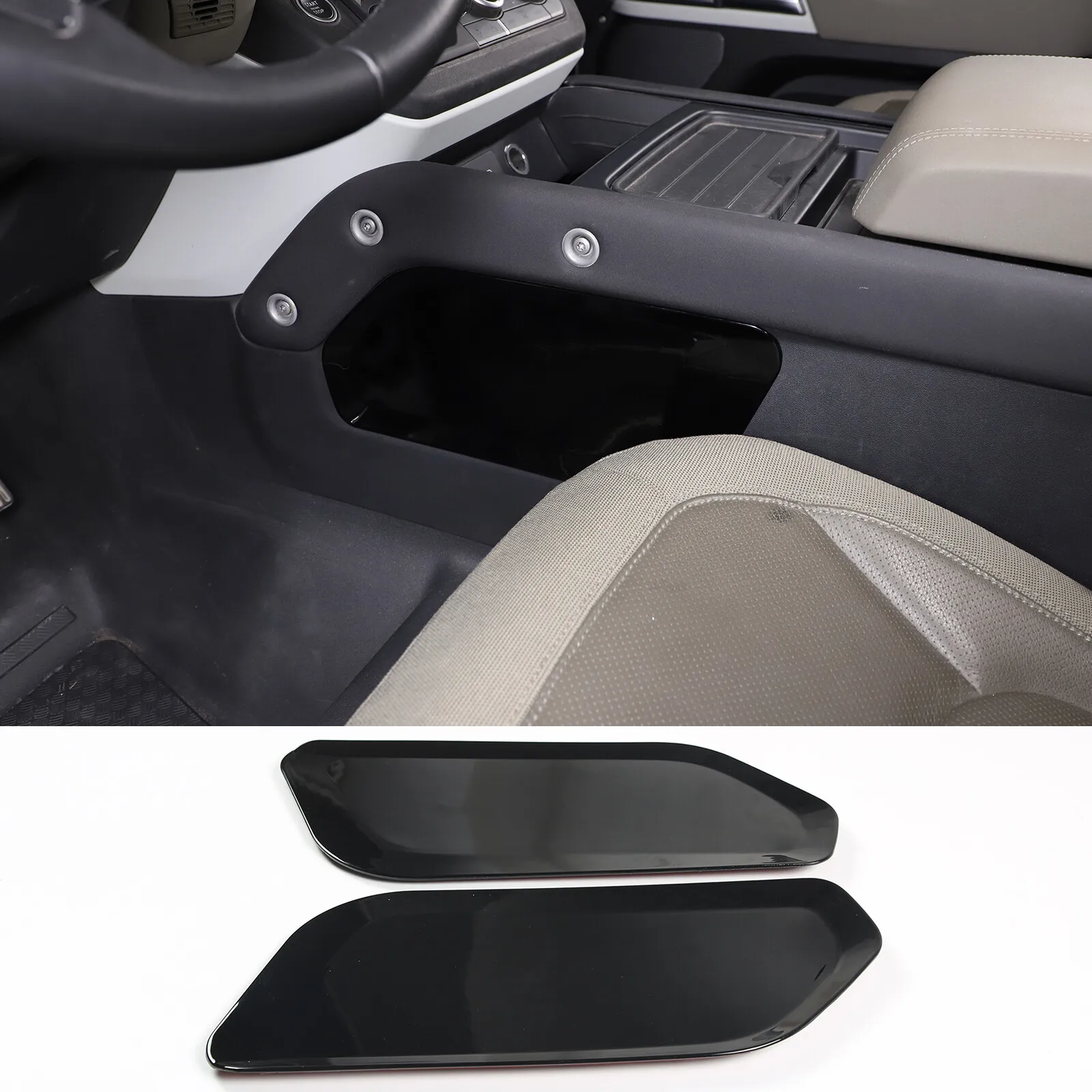 

For Land Rover Defender 90 110 130 2020-24 ABS Carbon Fiber Car Central Control Storage Box Partition Cover Trim Car Accessories