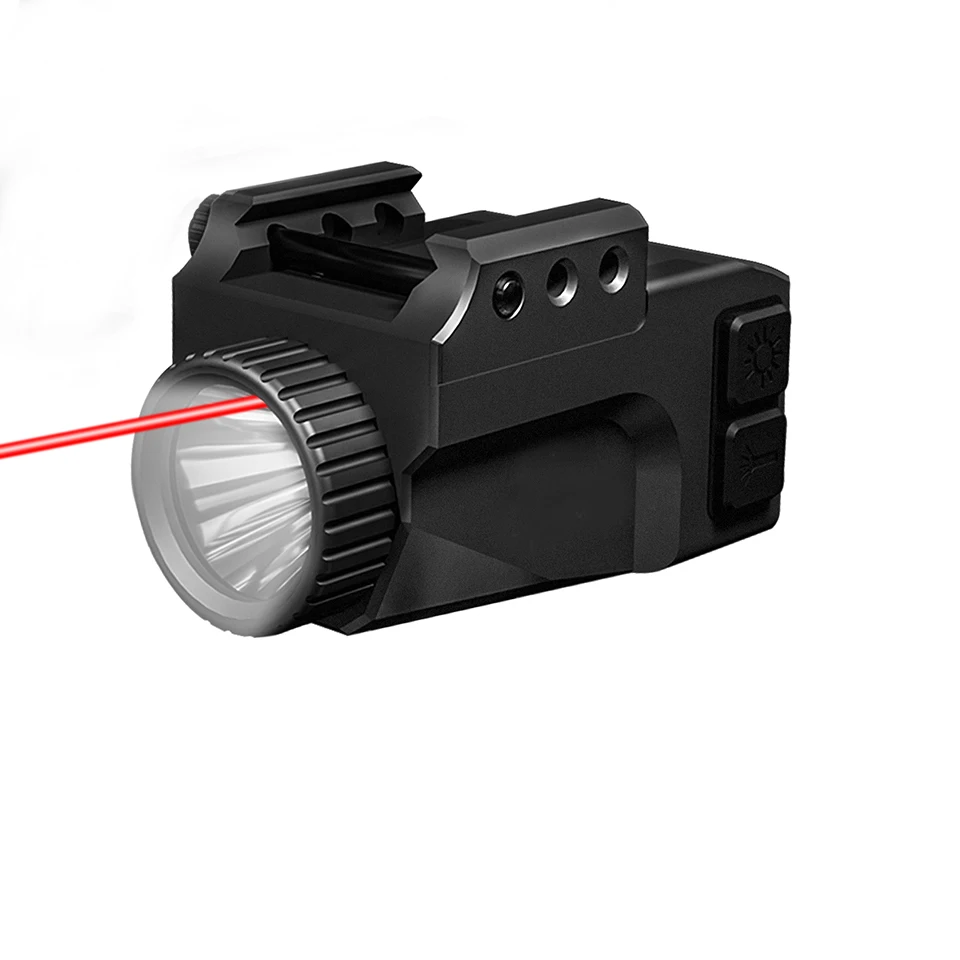 

800 Lumens Pistol Light Laser Picatinny Rail Mount Flashlight with Red dot Laser for Gun Rechargeable for glock 19 Accessories