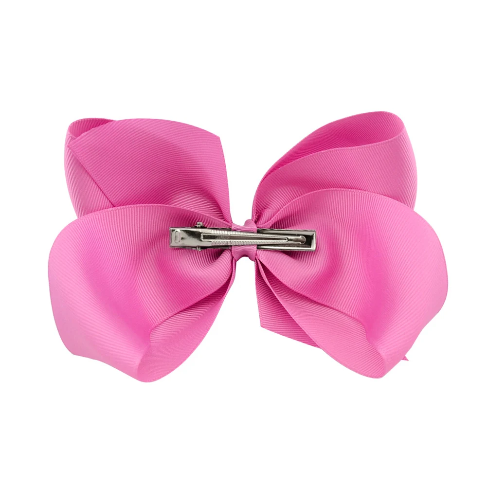 2Pcs Newborn Grosgrain Ribbon Solid 6Inch Hair Bows with Clip for Girls Hair Clips Hairpin Barrettes Kids Baby Hair Accessories